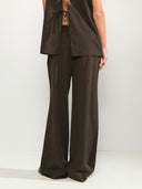 Bruine gestreepte pantalon nusonya