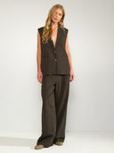 Bruine gestreepte pantalon nusonya
