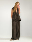 Bruine gestreepte pantalon nusonya
