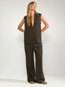 Bruine gestreepte pantalon nusonya