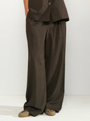 Bruine gestreepte pantalon nusonya
