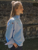 Blauwe blouse met embroidery nujuna