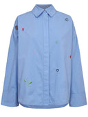 Blauwe blouse met embroidery nujuna