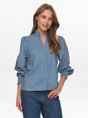 Blauwe blouse met strass steentjes nuemilie