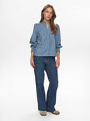 Blauwe blouse met strass steentjes nuemilie