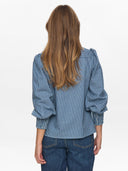 Blauwe blouse met strass steentjes nuemilie