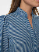 Blauwe blouse met strass steentjes nuemilie