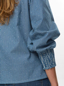 Blauwe blouse met strass steentjes nuemilie