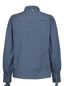 Blauwe blouse met strass steentjes nuemilie