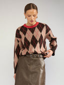 Bruin geruite pullover nutikla