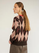 Bruin geruite pullover nutikla