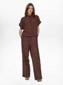Bruine broderie blouse nupalma