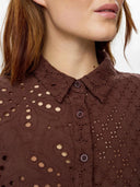 Bruine broderie blouse nupalma