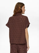 Bruine broderie blouse nupalma