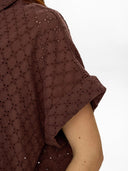 Bruine broderie blouse nupalma