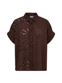 Bruine broderie blouse nupalma
