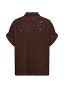 Bruine broderie blouse nupalma