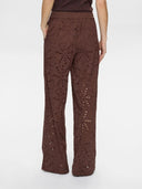 Bruine broderie broek nupalma
