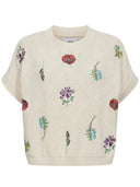 Creme pullover met embroidery nuamie