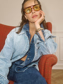 Stonewash denim blouse nukaysa