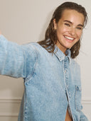 Stonewash denim blouse nukaysa