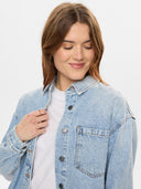 Stonewash denim blouse nukaysa