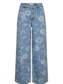 Denim broek met print nugiselly