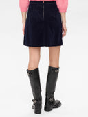 Donkerblauwe corduroy rok nujoanna