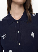 Donkerblauwe cardigan numalitta