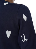 Donkerblauwe cardigan numalitta