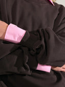 Donkerbruine oversized sweater nubissa