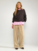 Donkerbruine oversized sweater nubissa