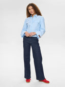 Lichtblauw gestreepte blouse nukelsey