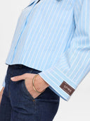 Lichtblauw gestreepte blouse nukelsey