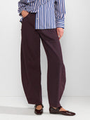 Donkerpaarse barrel jeans nuamsterdam