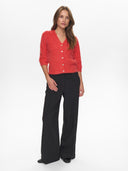 Rode wollen cardigan nusuri