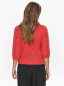 Rode wollen cardigan nusuri