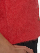 Rode wollen cardigan nusuri