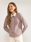 Roze geruite blouse nusussie