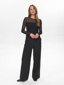 Zwarte mesh longsleeve nujinnie