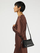 Zwarte leren tas sienna mini
