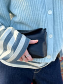 Zwarte leren tas sienna mini