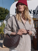Bruine tas leo midi woven