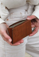 Lola coine purse cognac croco