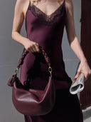 Dark cherry crossbody tas leo