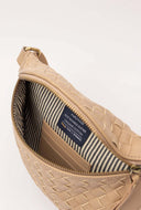 Ray bum bag woven soft grain leather sand