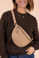 Ray bum bag woven soft grain leather sand
