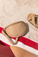 Ray bum bag woven soft grain leather sand