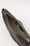 Leo woven soft grain leather black