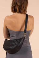 Leo woven soft grain leather black